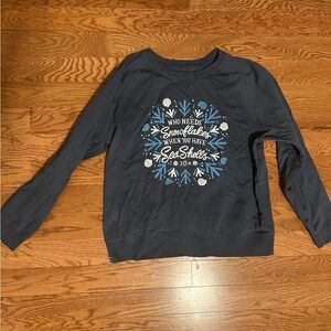 NWOT 30A Navy Blue Holiday Graphic Sweatshirt